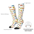 thumbnail image 3 of Daiia Sports Socks Cartoon Transport Printed Novelty Crew Socks for Men Women Knee High Socks Cotton Socks Soft & Breathable Support Unisex Socks, 3 of 9