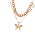 thumbnail image 1 of Dalazy Cuban Punk Butterfly Necklace Set Jewelry Gift for Womens Girls Gold, 1 of 8