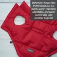 thumbnail image 4 of Chaqueta para perro acolchada y abrigo reversible para perro para clima frío: chaqueta para perro ajustable y repelente al agua con protección contra el viento, portal para correa de fácil acceso y ci, 4 of 4