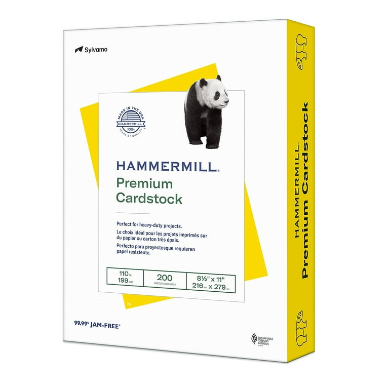 Hammermill Premium Cardstock, 110 lb, 8.5 x 11, Yellow, 200/Ream (168370R)