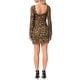 thumbnail image 3 of Vestido de mujer INSPIRE CHIC con estampado de leopardo, malla transparente, mangas largas de campana, mini vestido M marrón, 3 of 6