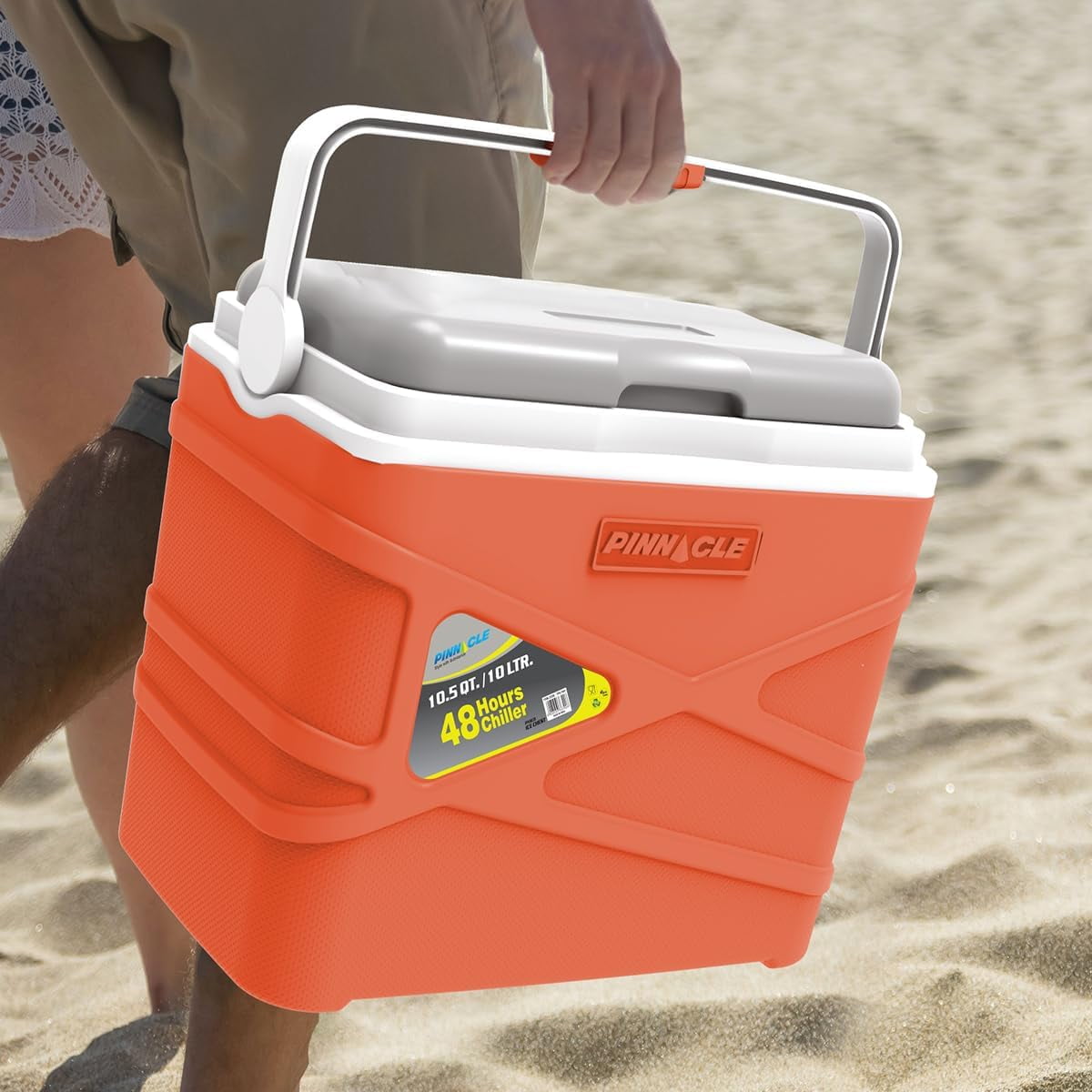 Pinnacle 10 L Insulated Cooler Lunch Box Portable Hard Cooler for Camping - Orange