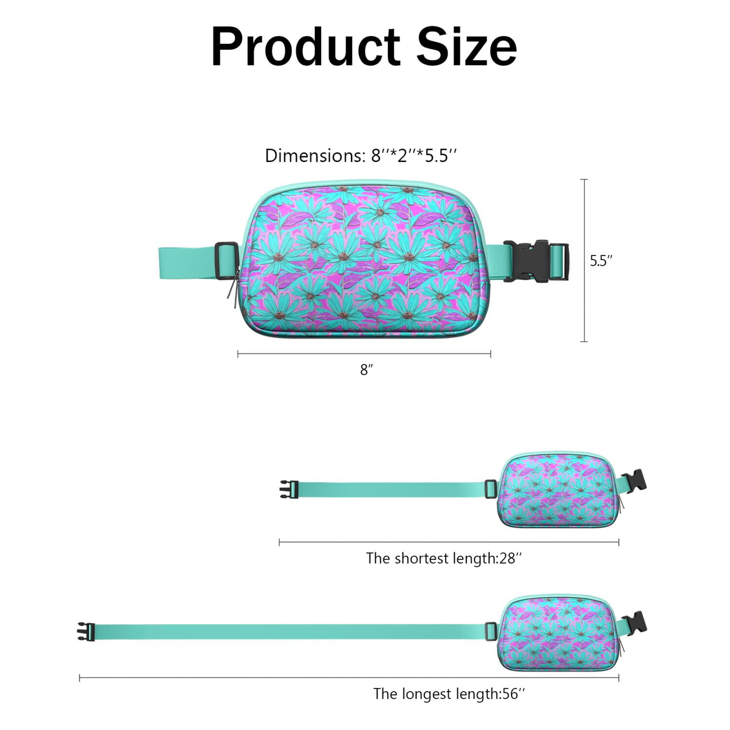 Vintage Daisy Fanny Pack – Artistic Wildflower Waist Bag for Women with Cute Retro Floral Print, Ideal for Spring, Summer & Autumn