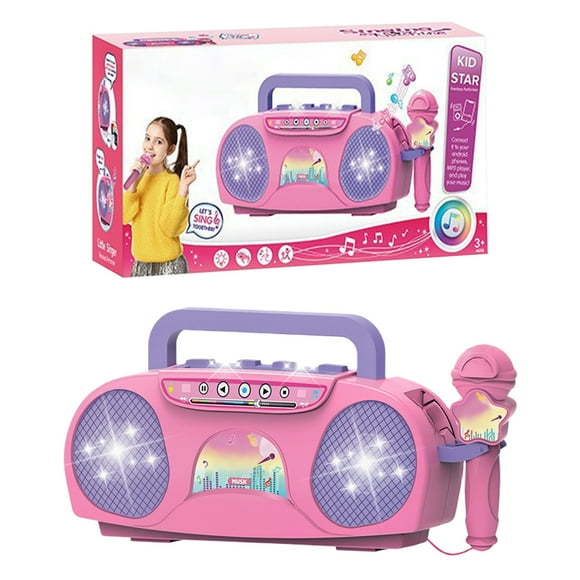 BotaniNest Karaoke With Microphone Red Children's Musical Suitable For Children 3 And Above.