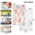 thumbnail image 6 of Yayeee 2 Pack Hand Towels for Bathroom 100% Cotton 16" x 28" Soft Absorbent Kitchen Towel, Starfish Seashell, 6 of 7