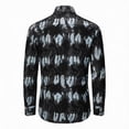 thumbnail image 4 of Moon Logo Mens Shirts Long Sleeve Buttons V-Neck Hawaiian Shirt Top, 4 of 4