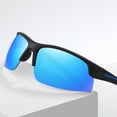 thumbnail image 4 of GIJNRIUIUA Under $10 Womens Mens Wrap Around Sports Sun Glasses Cycling Driving Fishing UV400 Protection Blue Frame, 4 of 7