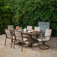 thumbnail image 4 of Hanover Fairhope 7-Piece Outdoor Dining Set with 4 Sling Chairs, 2 Sling Swivel Rockers and a 74-In. x 40-In. Trestle Table, Tan, 4 of 15