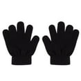 thumbnail image 6 of Piuwrlz Girls Boys Winter Hats Scarves Glove Children's 3 Piece Set Solid Color Thickened Plush Windproof Gloves Black Size 2-12 Years, 6 of 6
