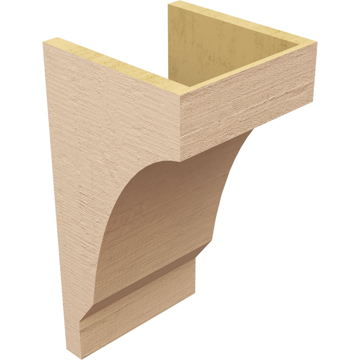 10"W x 10"D x 20"H Wide Moab Rough Cedar Woodgrain TimberThane Corbel, Primed Tan