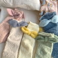 thumbnail image 6 of Milue Fuzzy Socks for Women Cute Bowknot Winter Warm Coral Fleece Home Sleeping Socks, 6 of 15