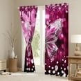 thumbnail image 3 of jejeloiu Cute Butterflies Blackout Curtains,Chic Moth Curtains Pack of 2 (38x45 Each),Sliver Pink Diamond Window Curtains For Girls,Ultra Soft Home Decor, 3 of 6