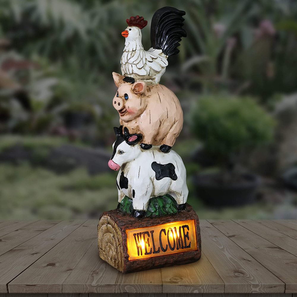 plant holder garden ornament animal planters Cow with Welcome Sign flower 