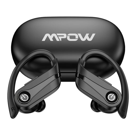MPOW Bluetooth 5.3 Sport Earbuds, Wireless Headphones with Mic and LED Digital Display, IPX7 Waterproof Over Ear Earphones for Sports Running