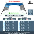 thumbnail image 2 of KNOX Universal 4 Bow Bimini Top Replacement Canvas & Mesh Sidewalls, 600D Marine Grade Sun Shade Boat Canopy with Detachable Side Blocks, Storage Boot, No Frame, 79-84"W, Pacific Blue, 2 of 7