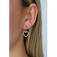 thumbnail image 6 of Malibu Sunday 18K Gold Plated Heart Huggie Earrings with White Zircon Jewelry for Women, 6 of 6