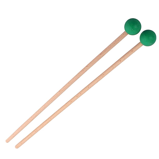 2 uds mazos de tambor mango de arce cabezal de goma para piezas de tambor Glockenspiel-verde, Yuyangstore 2pcs mazos de tambor de madera
