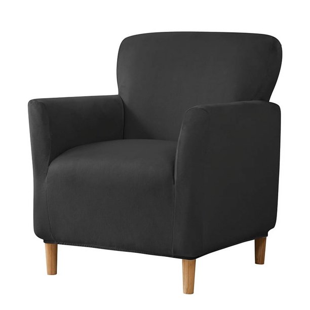 Xiao Hua Fundas para sillones con brazos para sala de estar, protector de muebles, oficina y recepción, color negro
