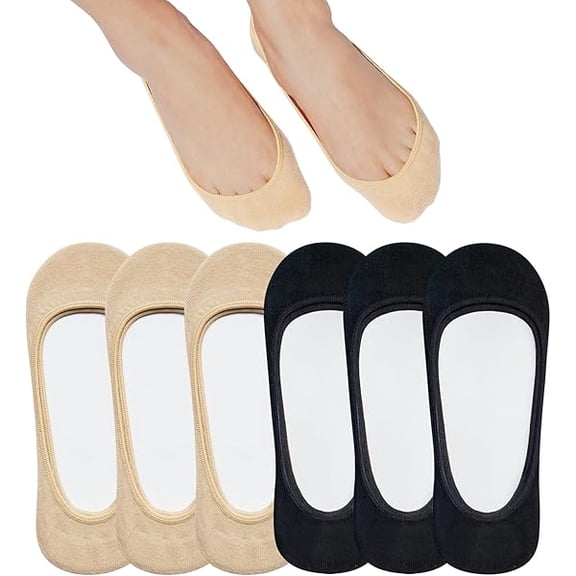 Eryueer No Show Socks Women for Flats 4 to 8 Pack Non Slip Invisible Ultra Low Cut Socks Shoe Size 5-8/9-11