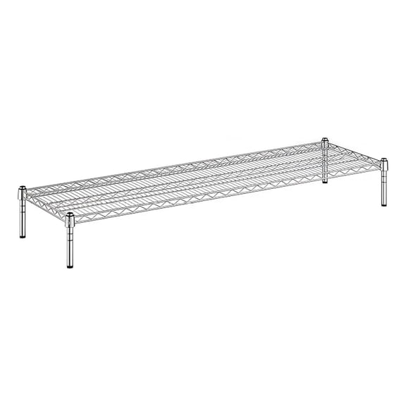 18" x 60" x 8" Wire Storage Shelf, Dunnage Rack, 1 Tier Small Shelf