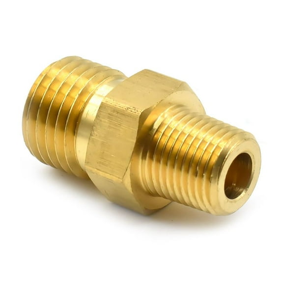 Interstate Pneumatics FA412B 1/4 Inch NPSM Male x 1/8 Inch NPTF Male - Ball Seat Brass Adapter