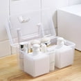 thumbnail image 4 of Transparent Storage Box, Clear Storage Latch Box Plastic Container Plastic Carrying Case with Handle and Latches for Home Desktop, 1 Pcs, 7.68x4.13x4.33", 4 of 6