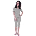 thumbnail image 1 of Moomaya Ensemble de Nuit Uni pour Femmes avec Capri en Coton Tenue de Nuit 2 Pcs Chemises de Nuit-Vlb, 1 of 6