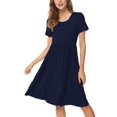 thumbnail image 2 of Vestido de manga corta casual de verano para mujer Vestido de cintura imperio con bolsillos Adepaton WRMH-940-7, 2 of 6