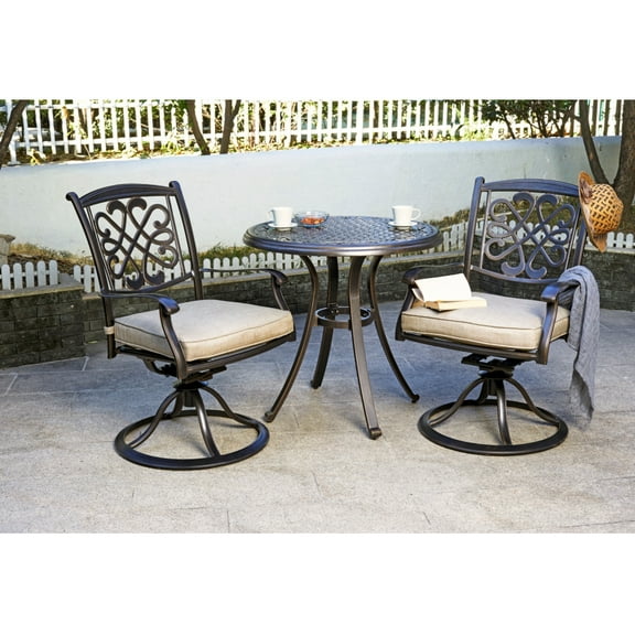 Claire and Barry ALSACE-CHARBONO Collection Patio Set (2 rocker chairs 1 bistro table)