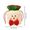 thumbnail image 2 of ZJNGJC Christmas Gift Doll Bags with Drawstring 3D Xmas Candy Apple Snowman Elk Santa Fabric Merrie Bag for Kids Holiday Party Wrapping Brown, 2 of 5
