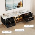 thumbnail image 6 of Yeshouse Modern 65 Inch TV Console Table with LED Lighting, Marble-Like Top, and Wave-Patterned Drawers: Storage Solution for Living Rooms and Bedrooms, 6 of 9