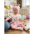thumbnail image 3 of BemeyourBBs BemeyourBBs Hello I'm New Here Preemie Newborn Baby Girl Going Home Outfits Short Sleeve Romper Floral Print Pants Headband Hat Set 4Pcs Infant Girls Summer Clothes, 3 of 8