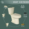 thumbnail image 2 of 19 Inch Tall Toilet for Seniors, Elongated High Toilet, Comfort Bowl Height 19” Toilet, Seat Height 20 Inch, Two-Piece, Dual Flush 1.1/1.6 GPF, 12” Rough In, Bone Color, for Bathroom, 2 of 9