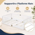 thumbnail image 6 of Miniyam Wooden Twin Size Floor Bed for Kids with Door, High Safety Fence, White, 6 of 7
