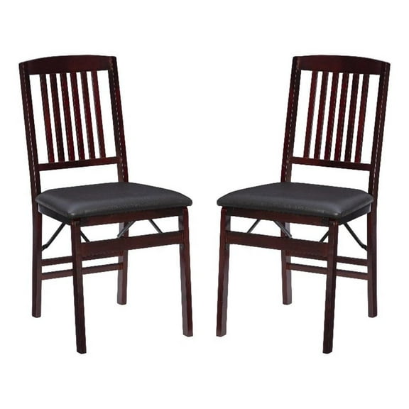 Kingfisher Lane Set of Two Wood Mission Back Dining Chair in Merlot