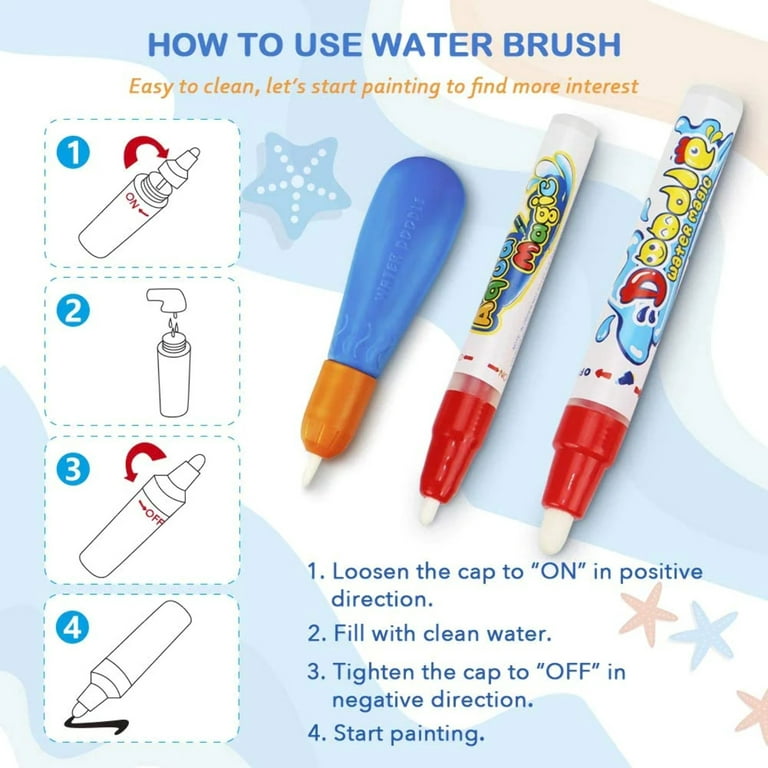 Magic Water Pen No Ink No Chemicals Drawing Pen for Water Painting Mat/Book  Kids Educational