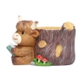thumbnail image 2 of Highland Cow Planter, Cute Resin Flower Pot Ornament with Holder, Desktop Home Decor Figurine for Shelf Desk Mantelpiece and Garden Decoration, 2 of 6