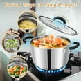 thumbnail image 4 of 6 Quart Stainless Steel Stockpot with Deep Fryer Basket, Stainless Steel Pot with Lid, 6QT Large Stock Pot, Induction Ready, Compatible with All Stoves, Dishwasher Safe, 4 of 6