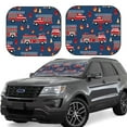 thumbnail image 2 of Bingfone Fire Truck 1 Print 2-Piece Sun Shade Front Windshield - Foldable Car Front Window Sunshades For Most Sedans Suv Truck - Large, 2 of 7