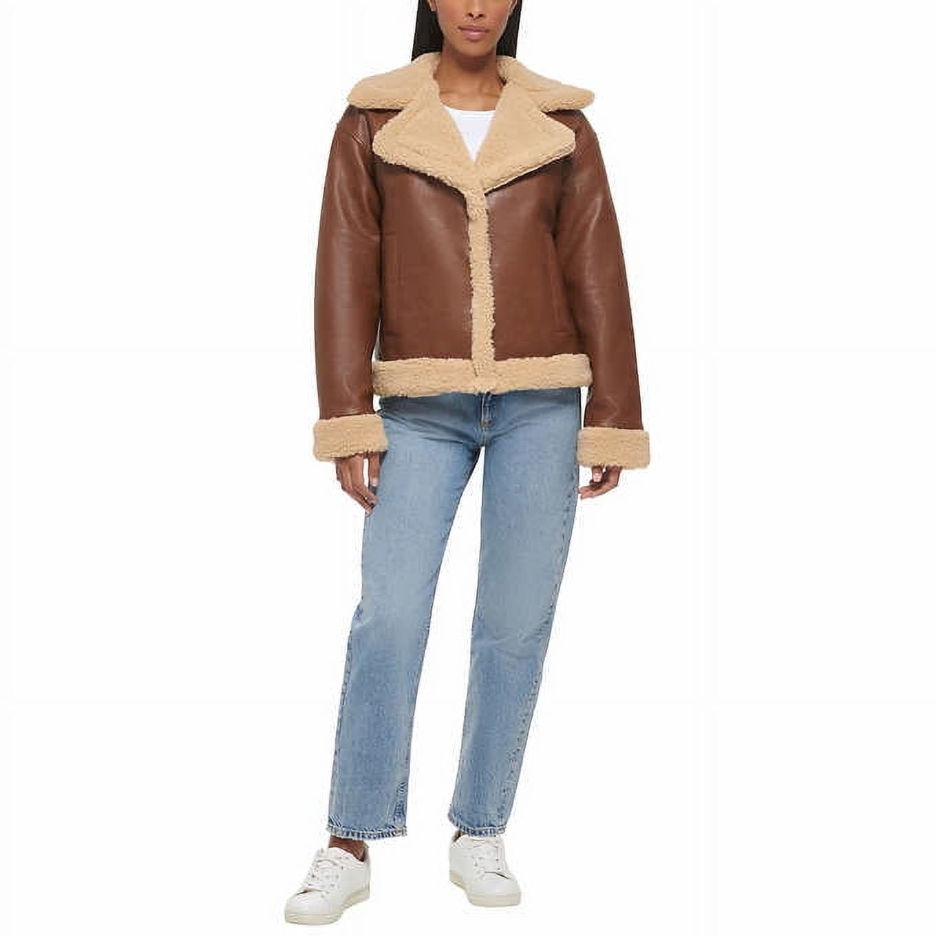 Levi's Ladies' Faux Leather Trucker Jacket | Brown, XL