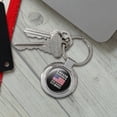 thumbnail image 4 of I Stand For The Flag Kneel Cross USA American Flag Patriotic Keychain Classy Round Chrome Plated Metal, 4 of 5