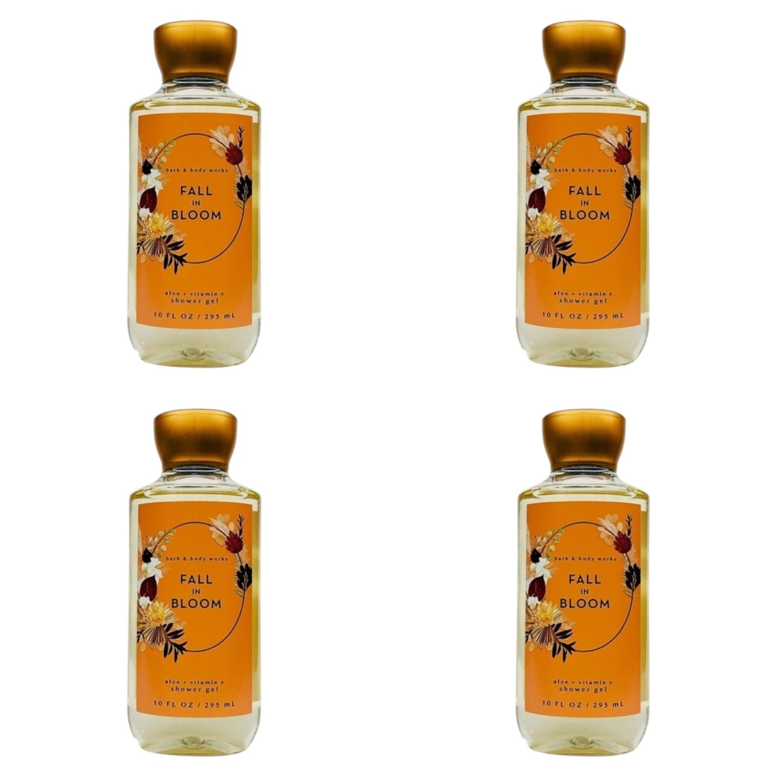 Four 4x (4)Bath and Body Works FALL in BLOOM Shower Gel Wash (10 FL OZ)