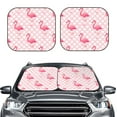 thumbnail image 2 of Qekee Cute Flamingo with Heart Foldable Car Sun Shade - 2-Pack, Car Windshield Sunshades, Foldable - Small, 2 of 7