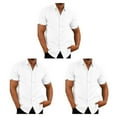 thumbnail image 3 of stanreset 1/2/3 Fête Randonnée Chemise Homme Simple Boutonnage Été Boutonnée Manches Courtes Polyester Mode Cadeau d'Anniversaire Blanc TG 3 Pcs, 3 of 6