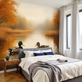 thumbnail image 2 of Wallpaper Mallard Ducks Autumn Wetland Golden Reeds Calm Water Peel and Stick Wall Murals 100"H x 144"W Removable PVC Wall Paper Self-Adhesive Wall Paintings Art Decor for Bedroom Living Room, 2 of 7