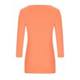 thumbnail image 4 of Women Plus Size Tunic Blouse Square Neck 3/4 Sleeve Solid Color Pullover Casual Loose Fashion Basic Tees (4XL, Orange), 4 of 7
