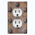 thumbnail image 1 of Metal Light Switch Plate Outlet Cover Image of Rusted Crosshatch MET004, 1 of 14
