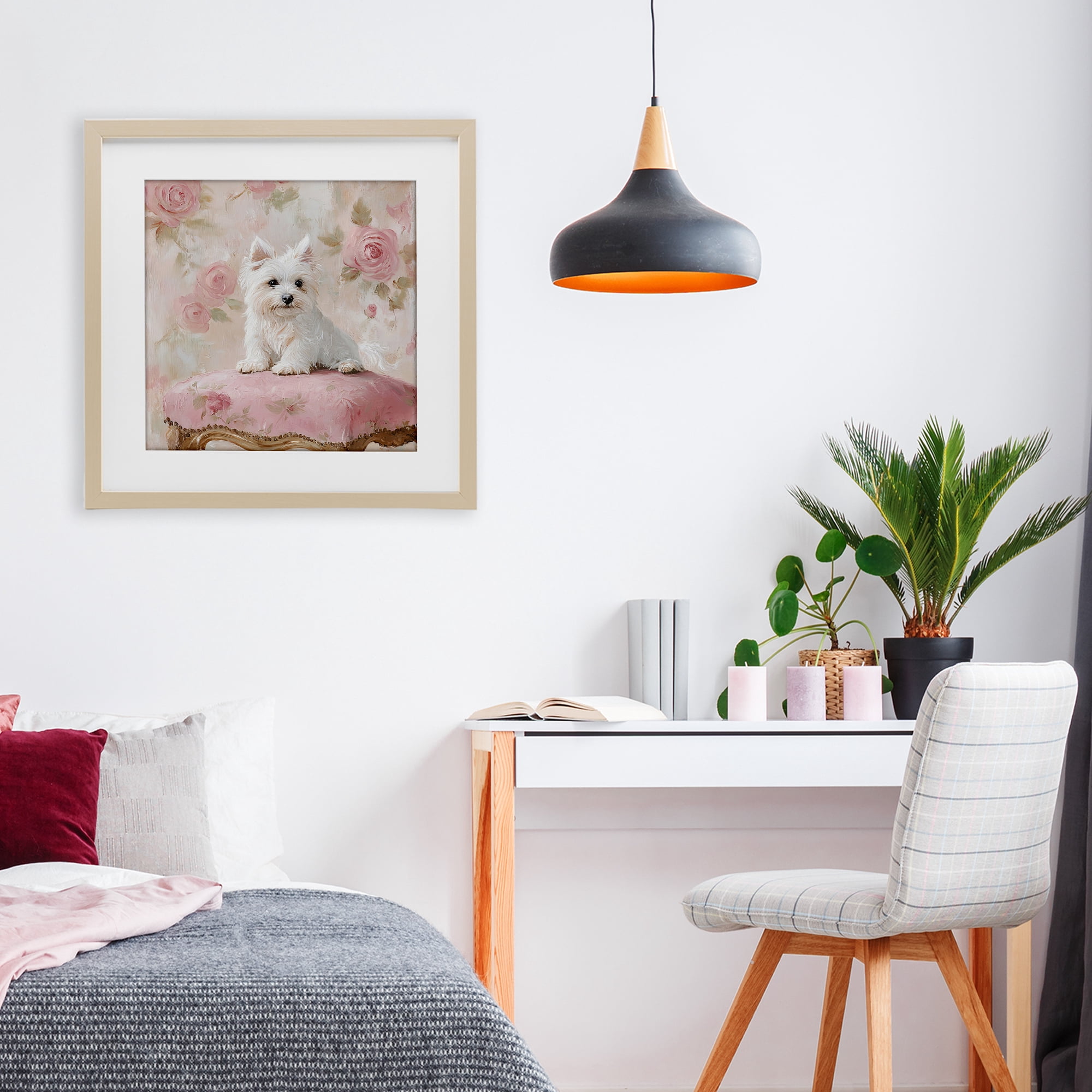 Stupell Industries Fancy Francesca Puppy Birch Framed Print Under Glass, design by Tina LeCour