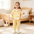 thumbnail image 2 of Vdoaml Toddler Girls Hooded Windbreaker Jacket Kids Cute Duck Embroidery Zip Up Outerwear Children Long Sleeve Coat 12-18 Months Yellow, 2 of 5