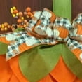 thumbnail image 4 of Cevemin 40cm Pumpkin Wreath with Bows and Berries - Front Door Fall Decorations for Home Porch - Pumpkin Garland for Fall Halloween Christmas Thanksgiving Wall Decor, 4 of 9